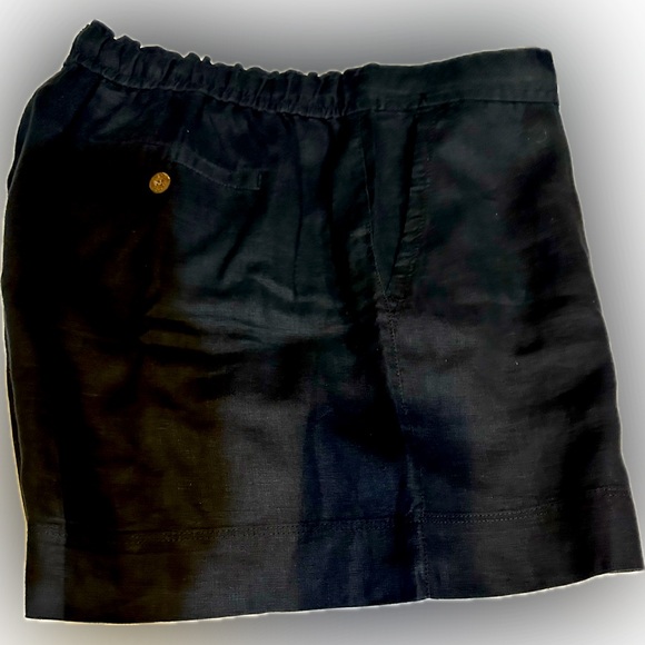 TOMMY BAHAMA WOMENS LINEN BLACK DRAWSTRING BUTTON ZIP POCKETS TWO PALM SHORTS L - Picture 5 of 8